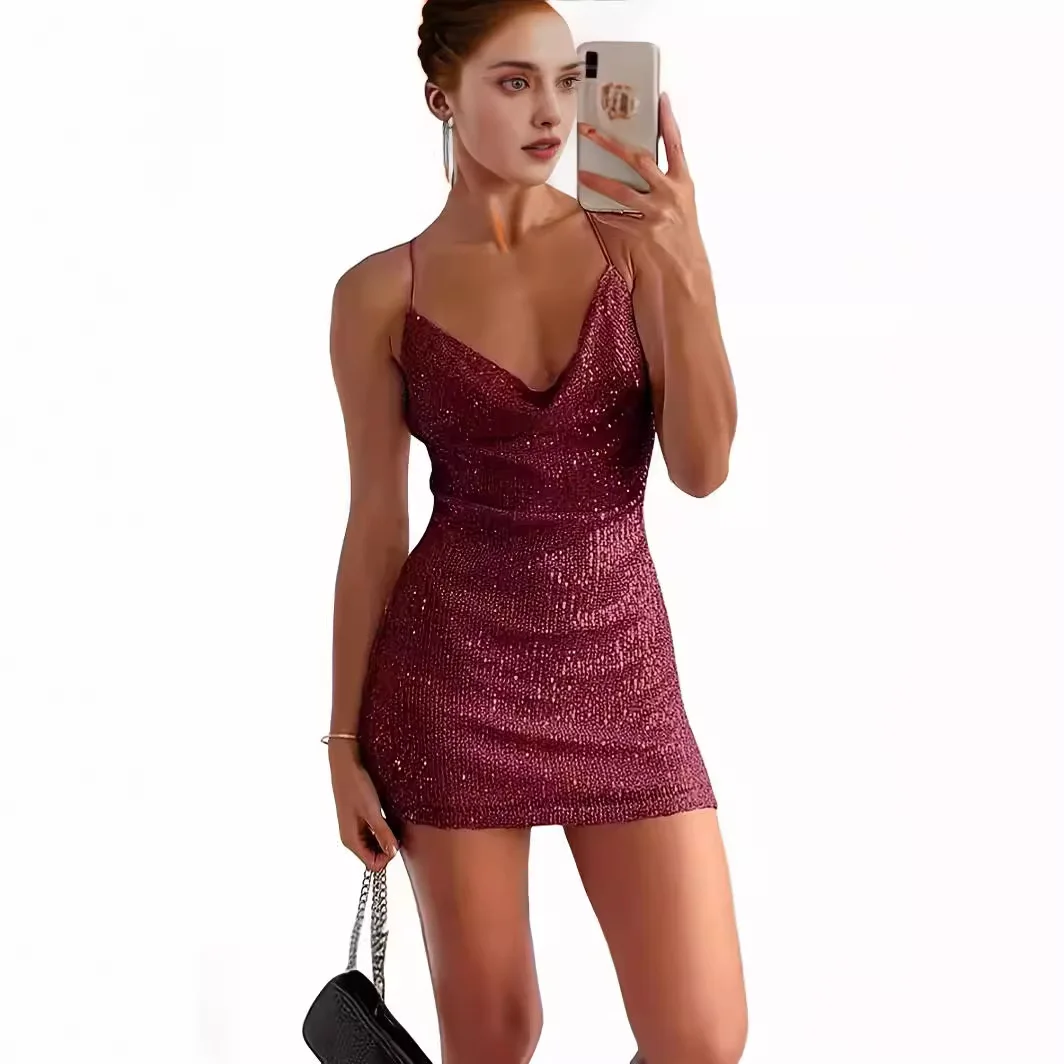 مثير الأمريكية Sle ort Dr تألق الترتر Bodycon تنورة Strapl مشرق ألياف البوليستر عالية الخصر الصيف Faion #2