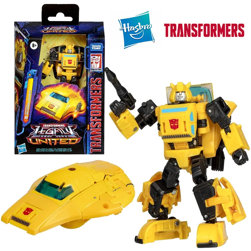 Hasbro Transformers Legacy United Origin Bumblebee 12Cm Deluxe Class Anime Original Action Figure Model Toy Gift Collection