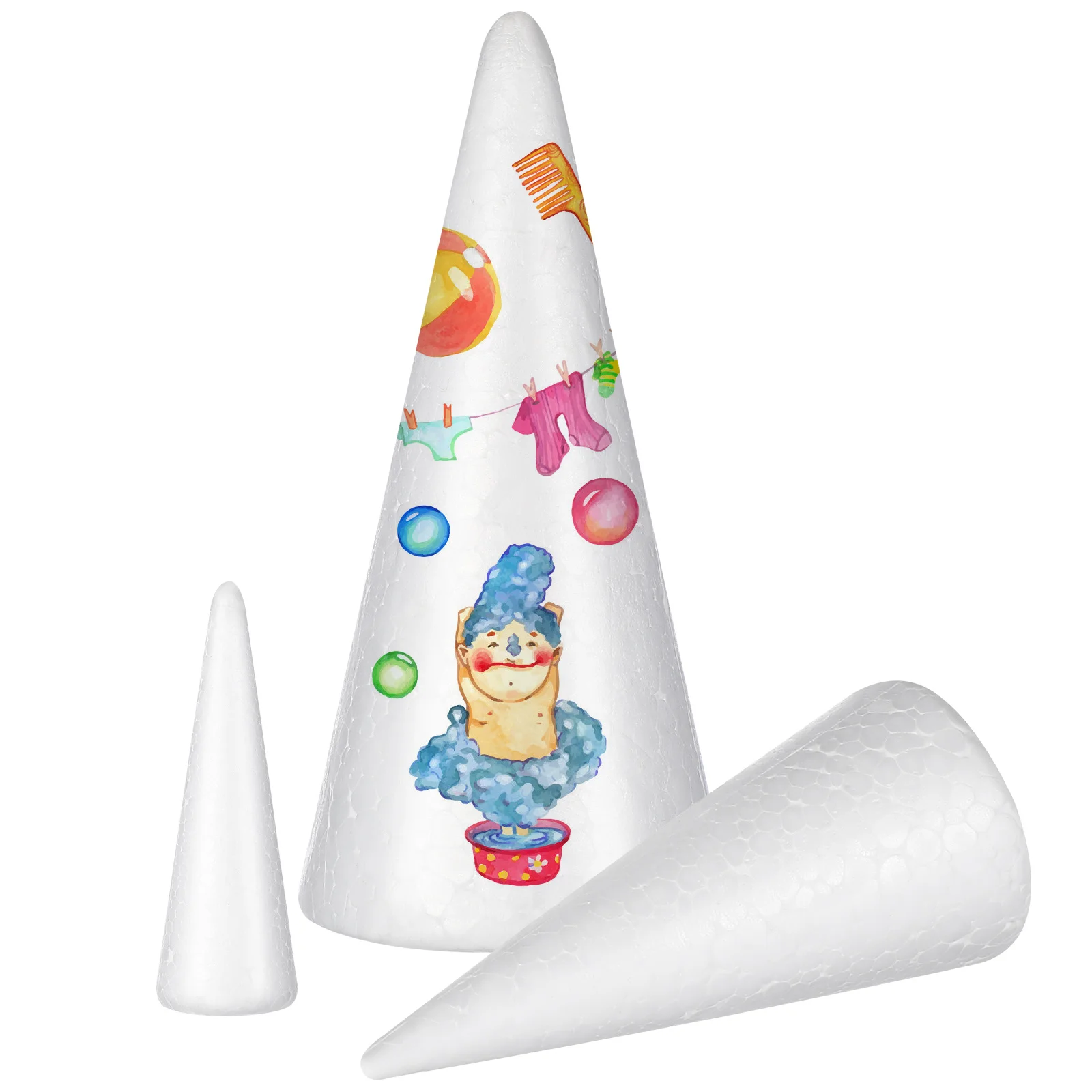 

15Pcs Foam Cones DIY Craft Materials Durable Resistant Wear Tear School Projects Party Decorations Easy Customize