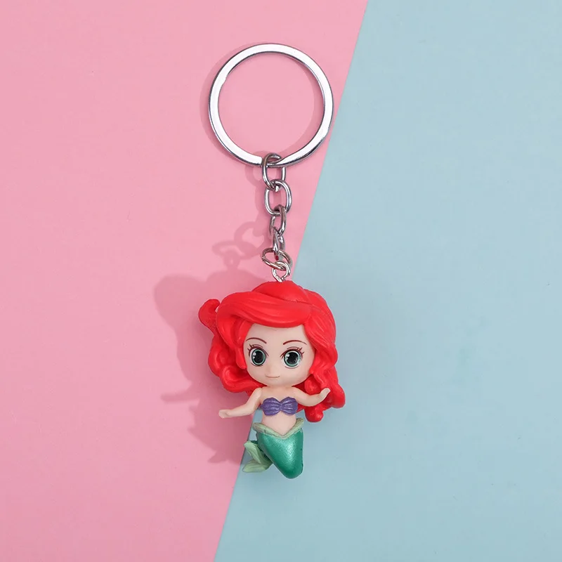 Disney Creative Cute Cartoon Princess Snow White Belle Keychain Funny Animals Key Chains Woman Gifts Jewelry Anime Accessories