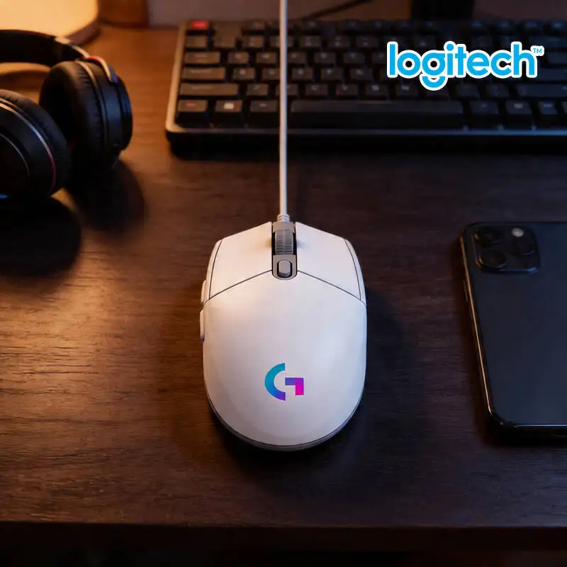 Logitech G102 Wired Mouse 1ms Response Time 20M Clicks RGB Backlit Ergonomic Grip for Gaming Office Multitasking