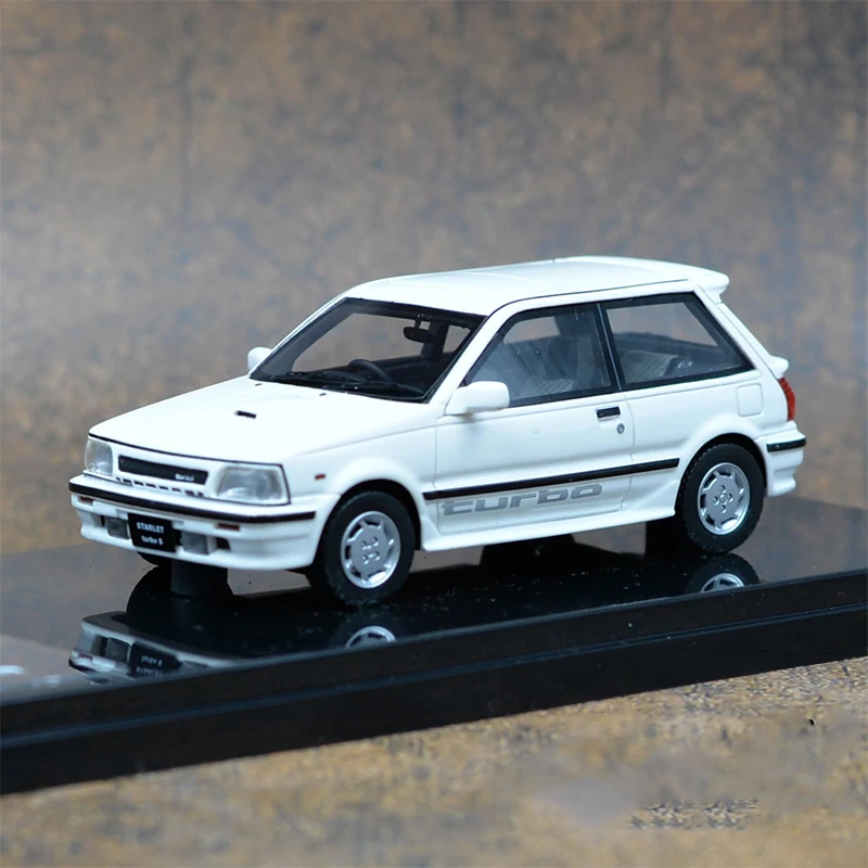 Original 1/43 Scale Toyota Starlet Turbo S Simulation Resin Car Model Static Display Collectible Gift Souvenir Decoration Toy