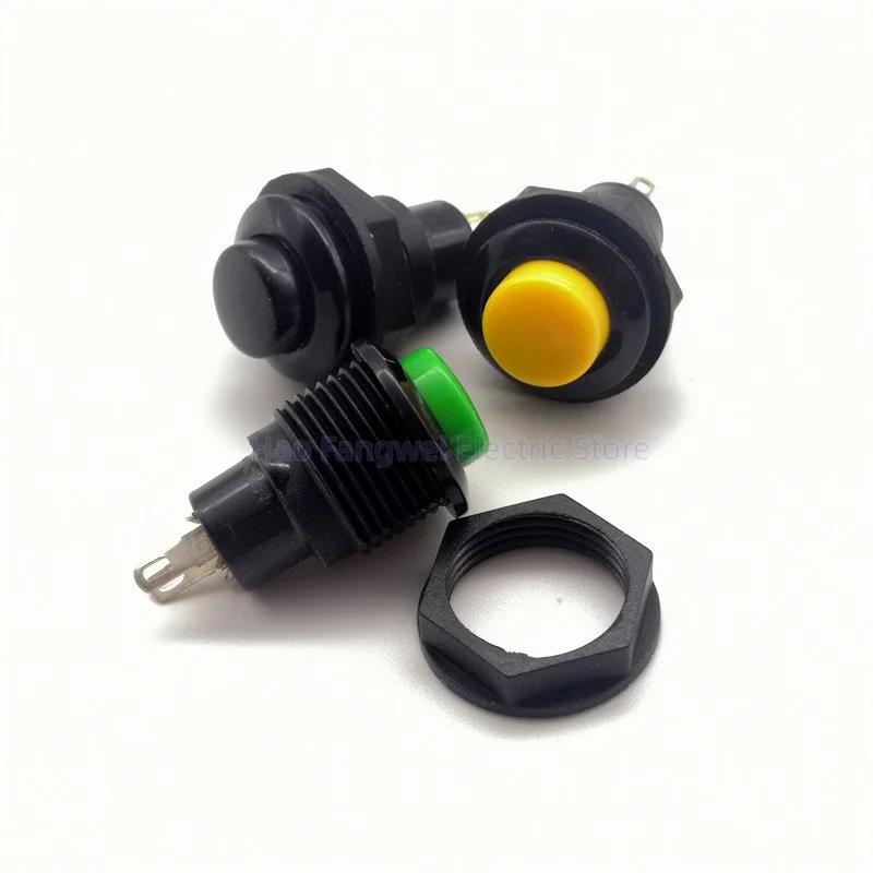 5PCS 12MM perforated HONGJU button switch 2-pin plastic button PB-01-PP self resetting switch
