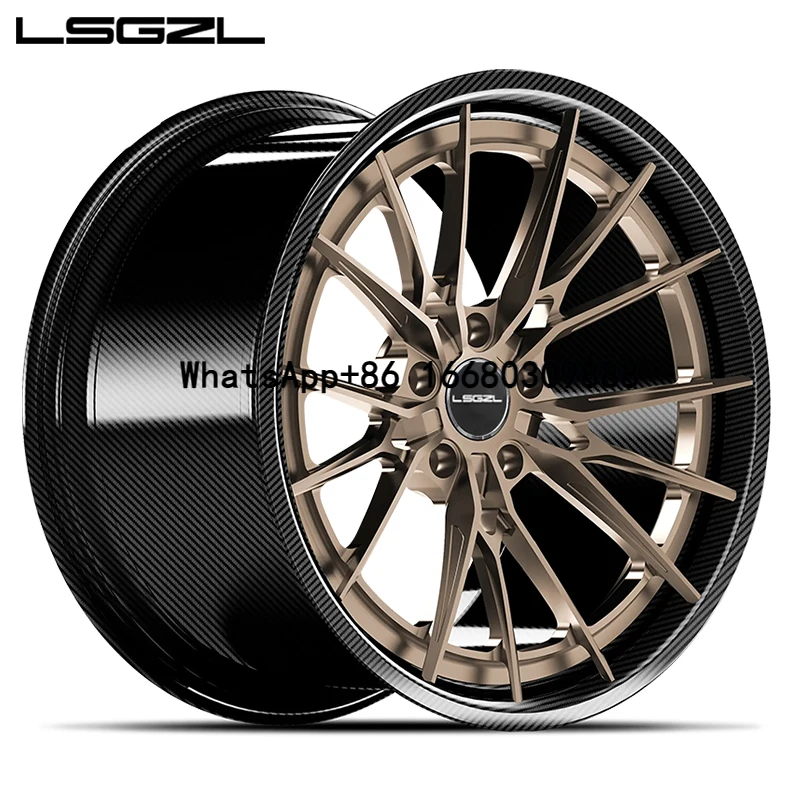 LSGZL carbon fiber wheel 18 19 20 21 inch Aftermarket Staggered  4x4 Off-road Wheels 5x130 5x114.3 5x127 6x139.7 for car wheel