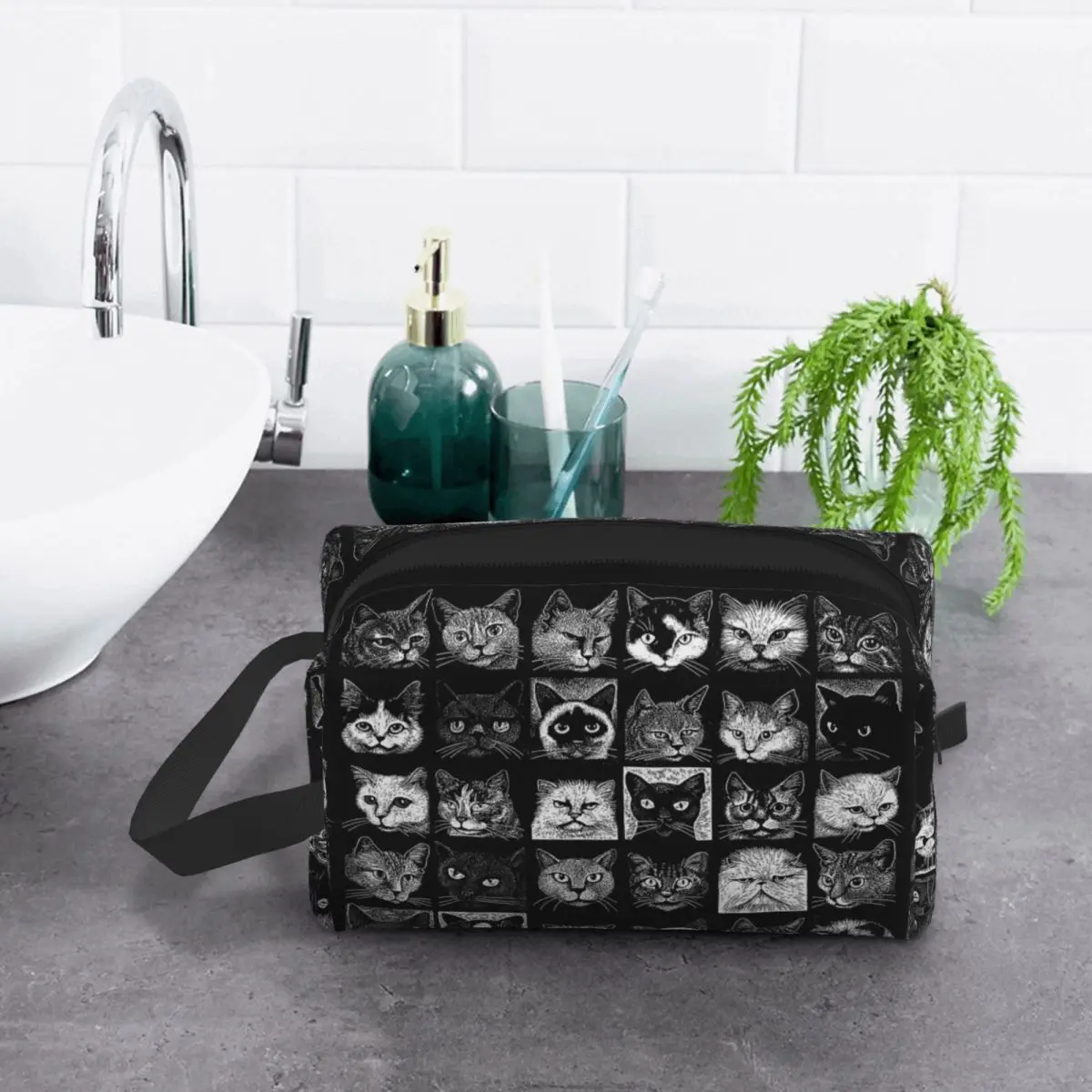 

Косметичка-органайзер «Синтетический кот» для женщин, дорожная косметичка, пенал для косметики и туалетных принадлежностей