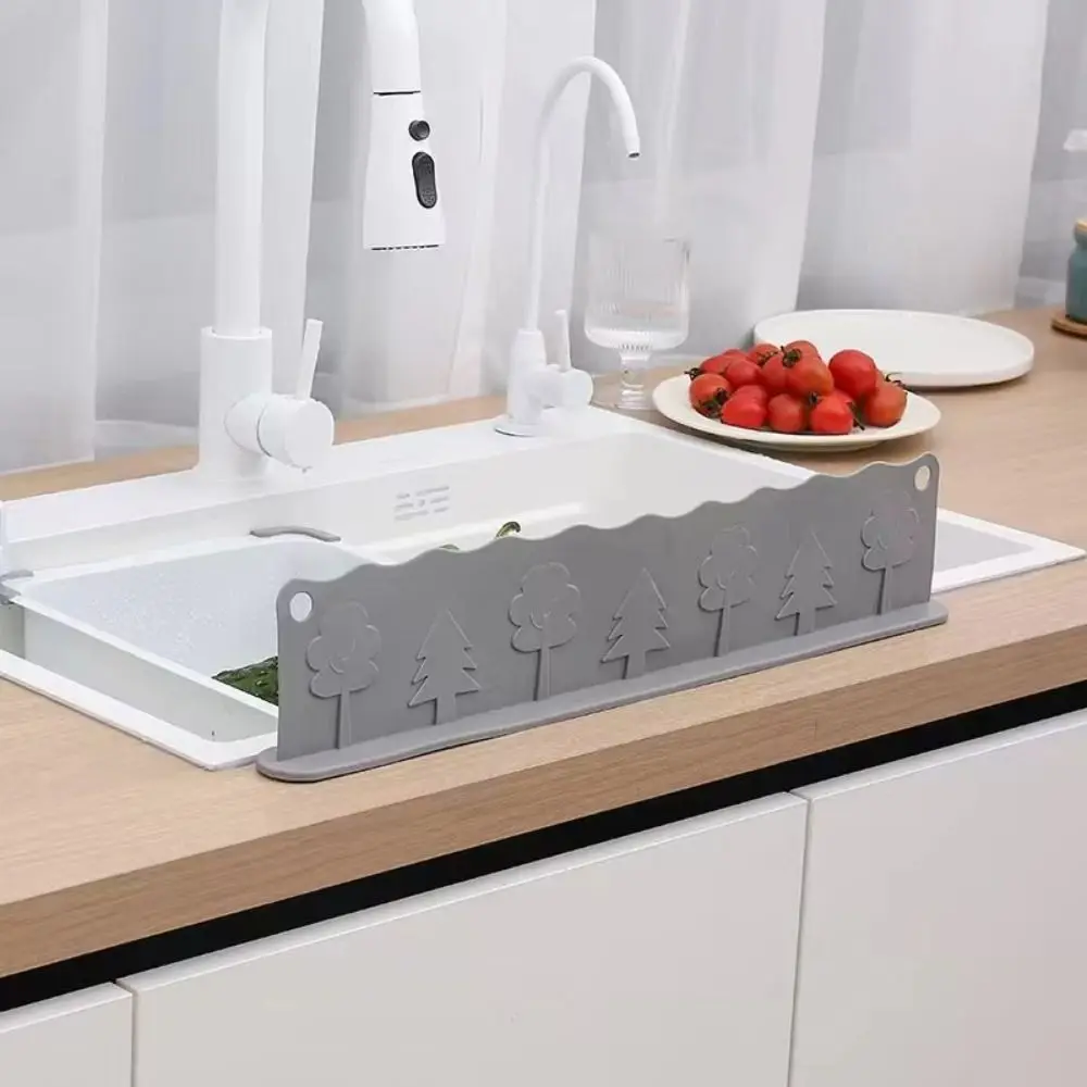 

Household Kitchen Water Baffle Soft Reusable Water Blocking Board Anti-splash Silicone Sink Splash Guard Protect Clothes