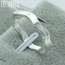 DOTEFFIL 925 Sterling Silver Smooth Winding Ring For Women Man Wedding Engagement Party Fashion Charm Jewelry