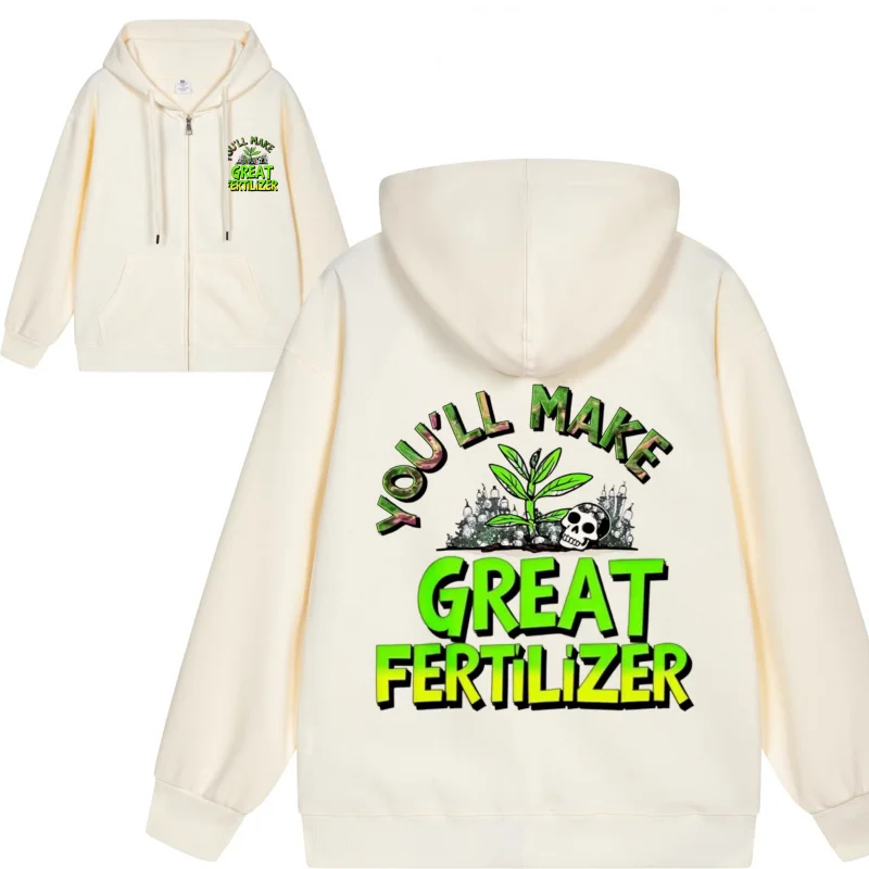 Мужская толстовка на молнии Life Is A Great Fertilizer 2025 Новый стиль Повседневный стиль для пар Повседневный и свободный стиль