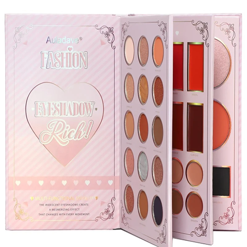 38 couleurs fard à paupières livre palette de maquillage blush correcteur rouge à lèvres 4-en-1 mat nacré multi-usage palette de fard à paupières cosmétiques
