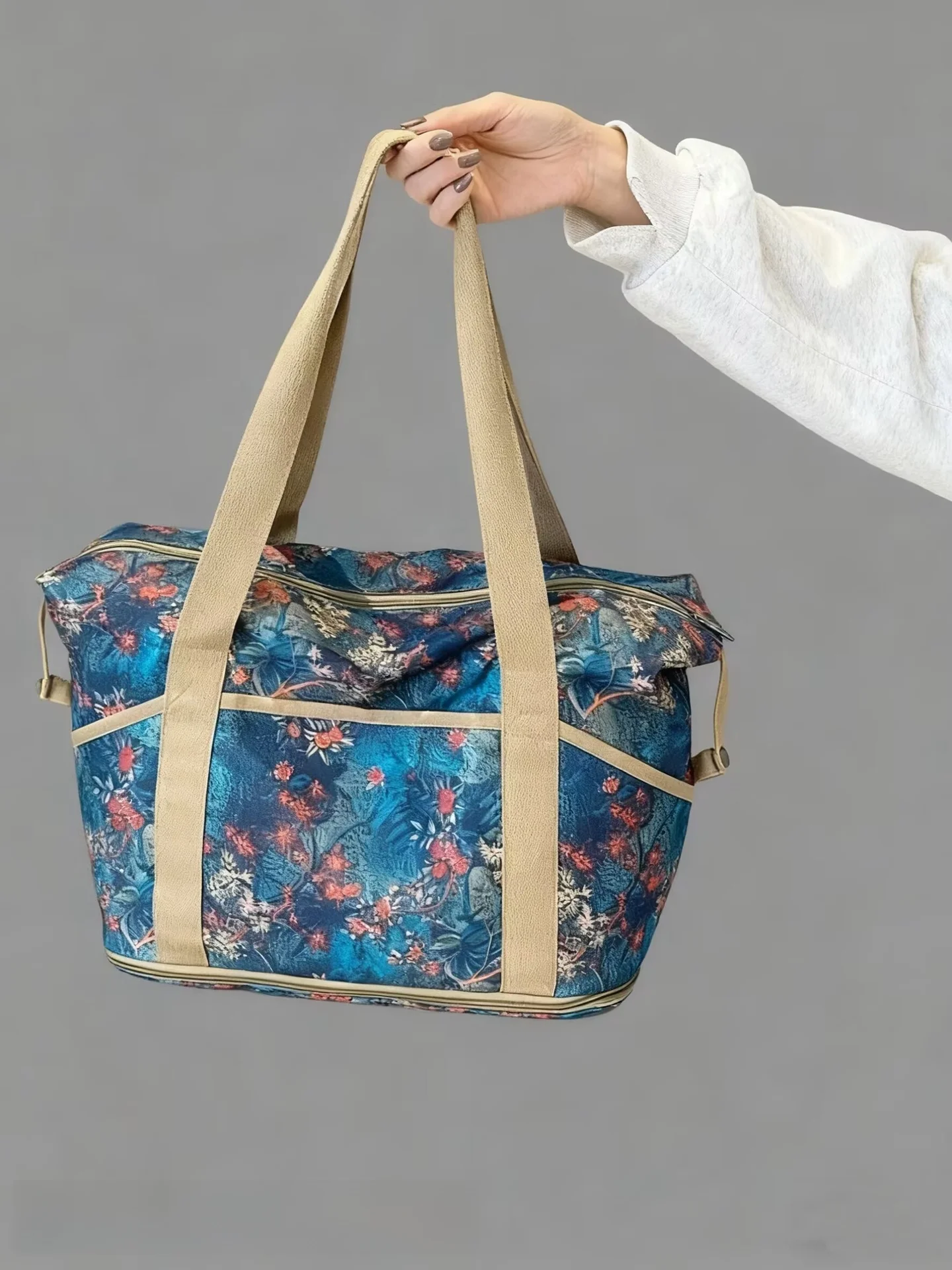 large-capacity-oxford-cloth-travel-bag-stroller-carry-on-suitcase-pregnancy-storage-bag-youth-travel-backpack-style-bag