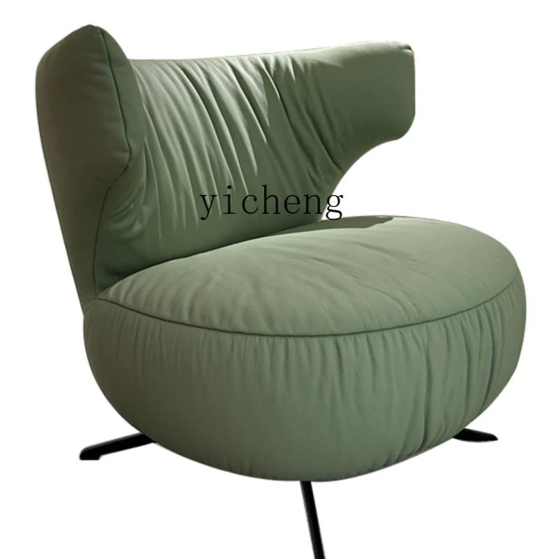 

ZK Leisure Chair Single-Seat Sofa Chair Lazy Bone Chair Full Leather First Layer Cowhide Rotating Chair