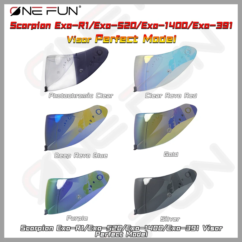 

Photochromic Visor for Scorpion R1/520/1400Exo/391 Motorcycle Helmet - UV Protection Sun Windproof Light-Sensitive Lens Acce