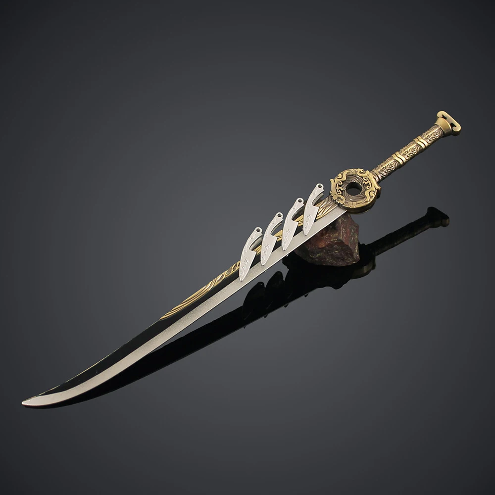 Han Li-modelo de espada antigua, cóctel dorado, hoja madre, modelo de Metal periférico, adornos de decoración de escritorio, regalos de cumpleaños, Juguetes