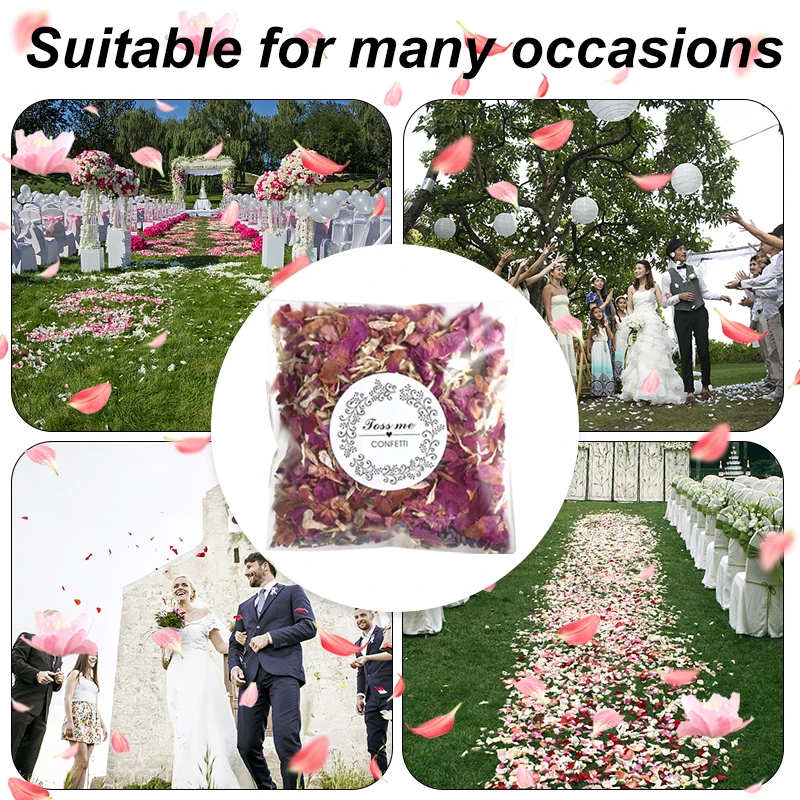 Natural Dried Flower Petals wedding decoration Pop Bridal Shower Birthday Party DIY Decoration Biodegradable Rose Petal Confetti