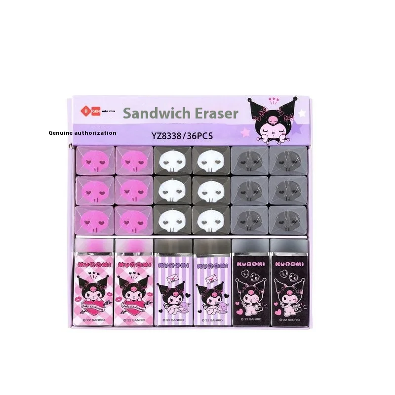 Iigen-Borracha Sanrio estilo sanduíche para crianças, estudantes e jardim de infância, borracha especial, Kuromi Melody e Cinnamoroll