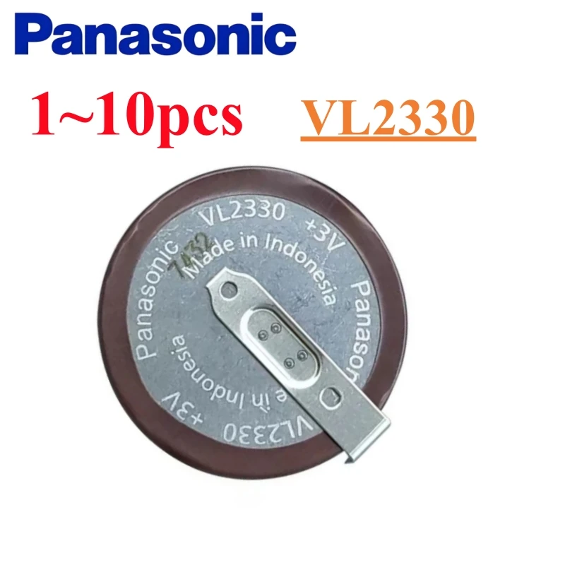 1-10pcs Panasonic 3V VL2330 ML2330 50mAh 180 Degrees Legs Rechargeable Lithium Battery For Watch BMW Car Key Electric Toy Clock