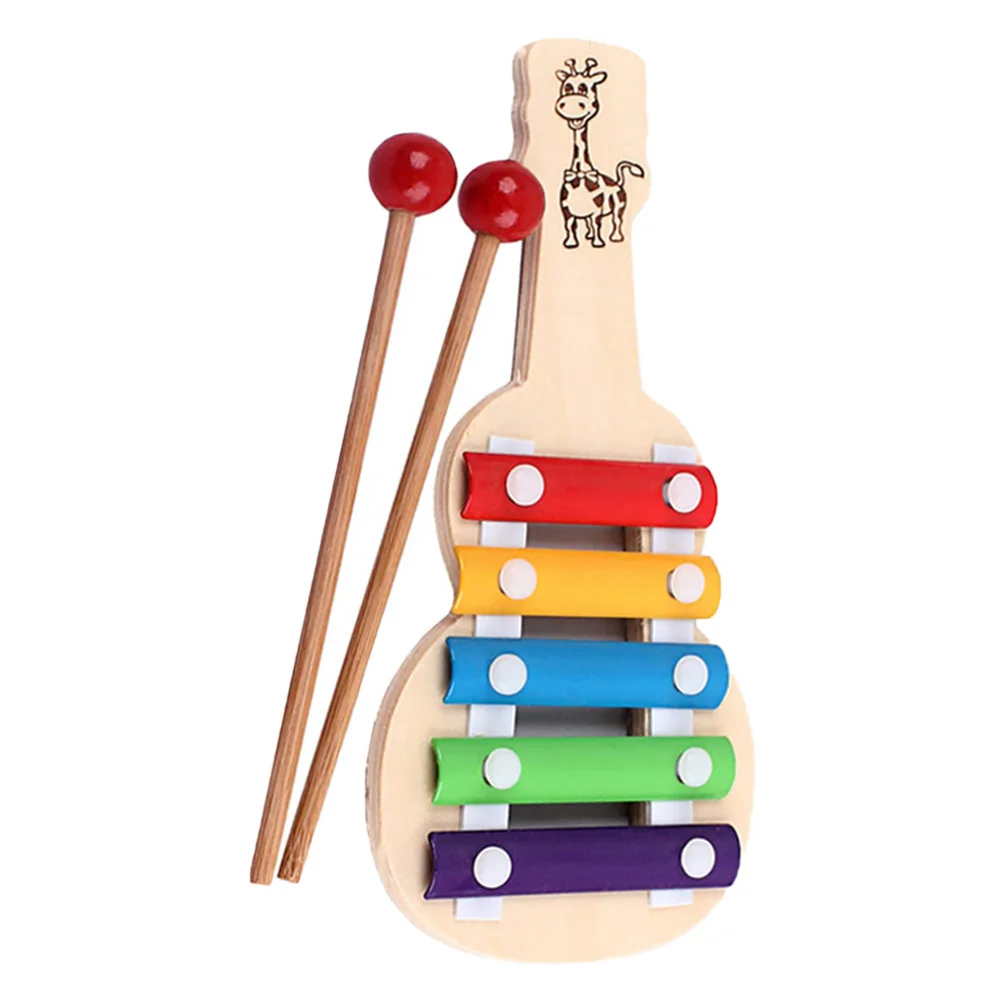 ของเล่นเคาะเคาะแบบกีตาร์สำหรับเด็กเล็ก เครื่องดนตรีเคาะบนเปียโน เครื่องดนตรีเสริมพัฒนาการสำหรับเด็ก ไซโลโฟนไม้
