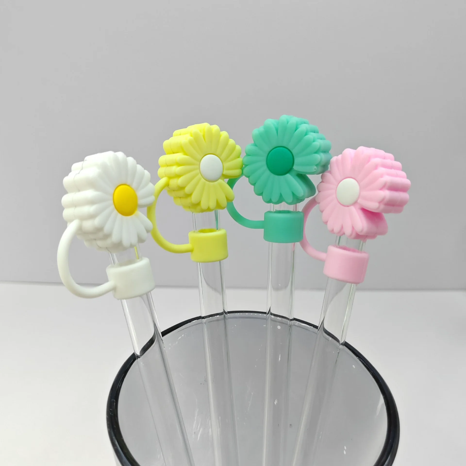 Straw Cover Cap Spill Stopper 10mm Silicone Straw Toppers For Stanley Cup Accessories Water Bottle Dust-Proof Straw Tips 4