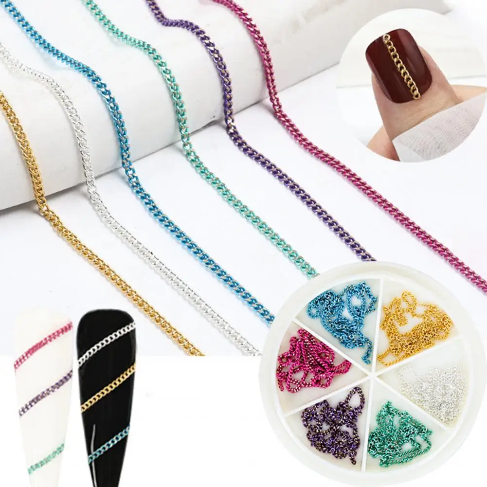 Nail Jewelry Accessories Nail Embellishments for Jewelry Exquisite Colorful Chain Nail Art Jewelry for Phone for Sellers