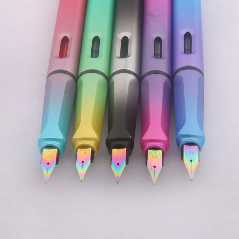 High quality brand fashion color Gradient EF Nib BLUE purple aurora Fountain Pen Stationery Office school supplies image 5