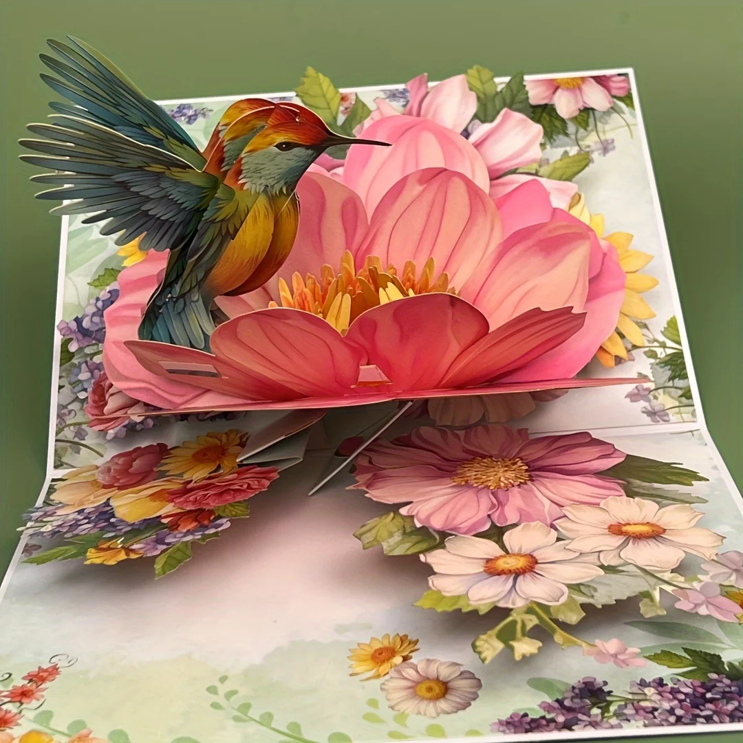 3D-Grußkarten mit Pop-Up-Blumen, Hochzeitskarte, Jahrestag, Erntedankfest, Valentinstag, Geburtstag, Geschenk, Dankeskarte, handgefertigte Karten – Detail 4