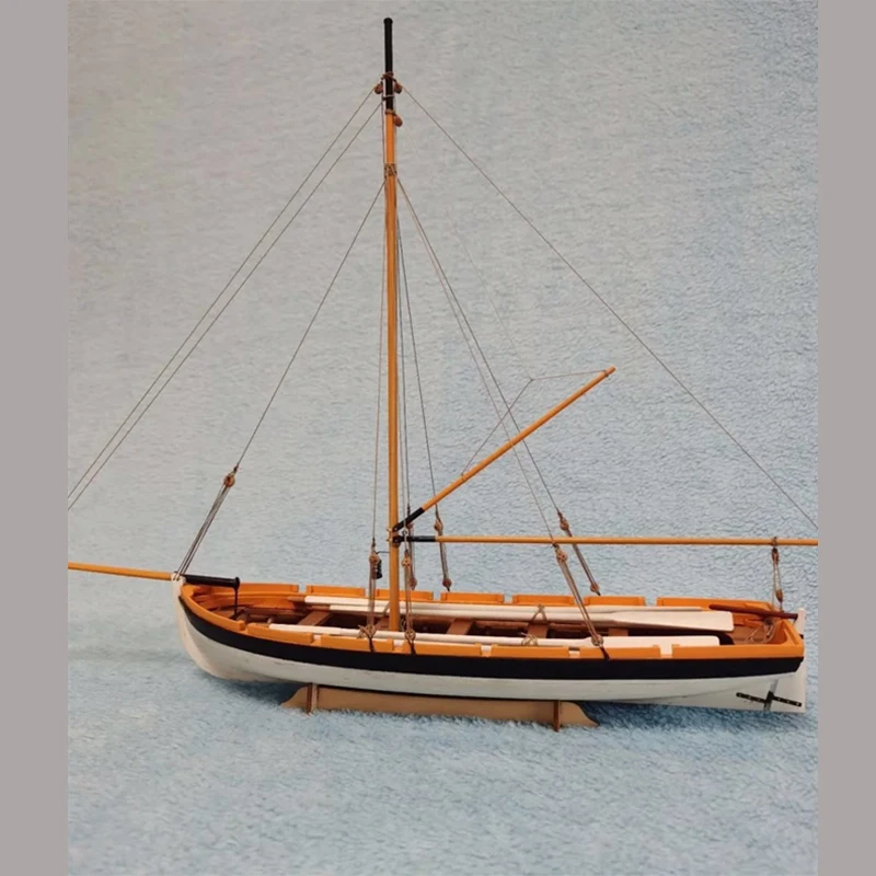 Full Rib Dinghy Simulated Wooden Ship Model Assembly Kit DIY JH3504 Recommended for Beginners Adult Building Model Toy Gift