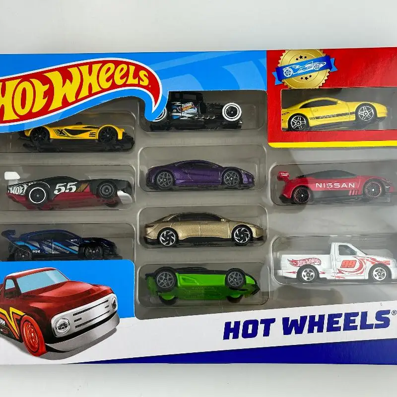 Roda quente 54886 carro esportivo quente h7045 série de transporte dez carro caixa de presente das crianças liga modelo de carro brinquedo coleção presente