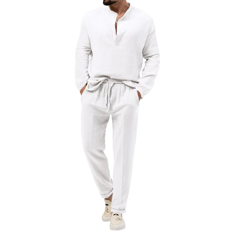 2025 ins Men's suit Long sleeved pants Casual and relaxed shirt fashion Spring and Autumn Hot sale Men's wear