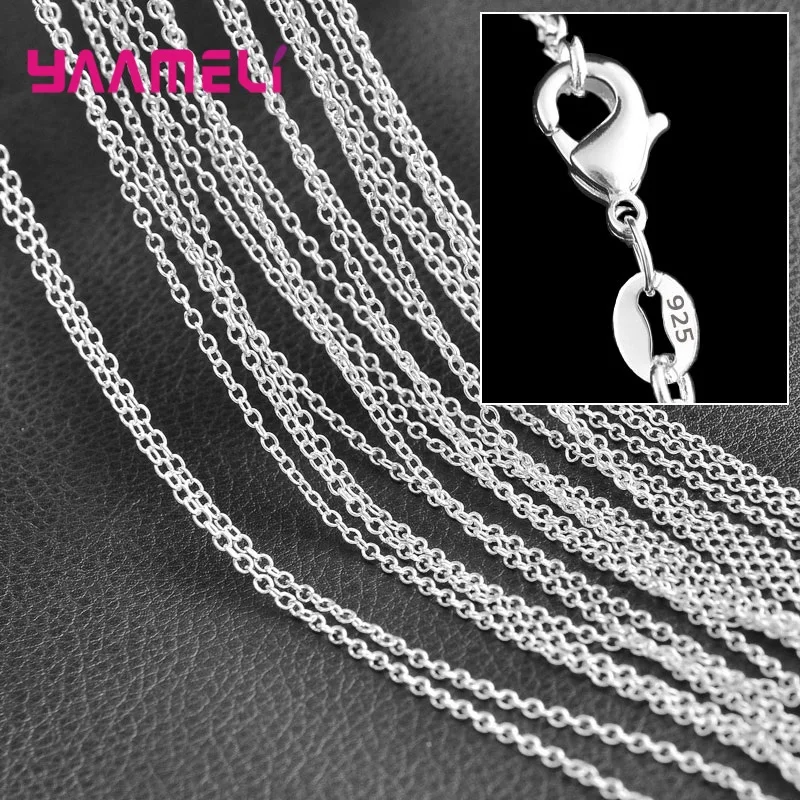 Wholesale 925 Sterling Silver Chains Necklace Women Men 5Pcs 16-30 Inches Jewelry Components Making Accessories for Pendant