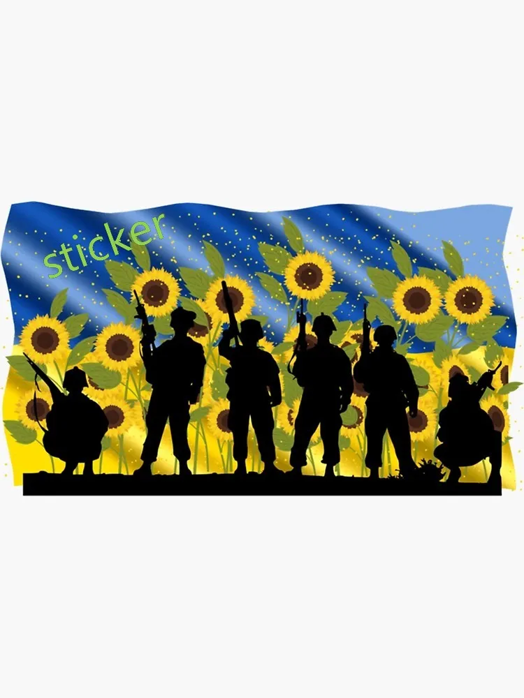 Ukraine Soldier Army Anime Tactical Car Stickers Cartoon Original Character Cartoon Anime for Bumper Window Wiper Cover Scratche