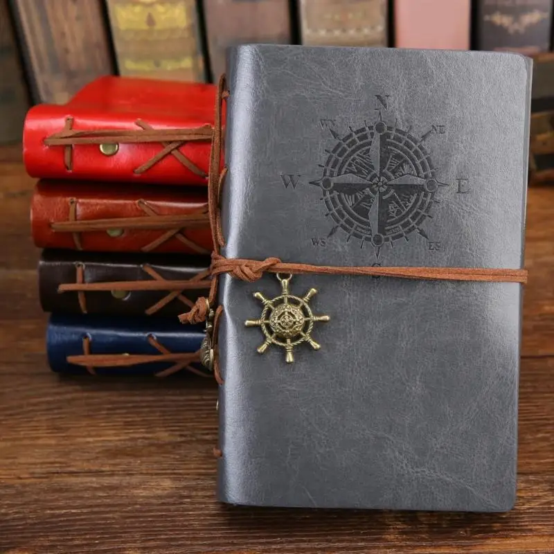 W89C Leather Journal Notebook ، دفتر ملاحظات قابل لإعادة التعبئة 150 صفحة فارغة مجلة ورقة فضفاضة