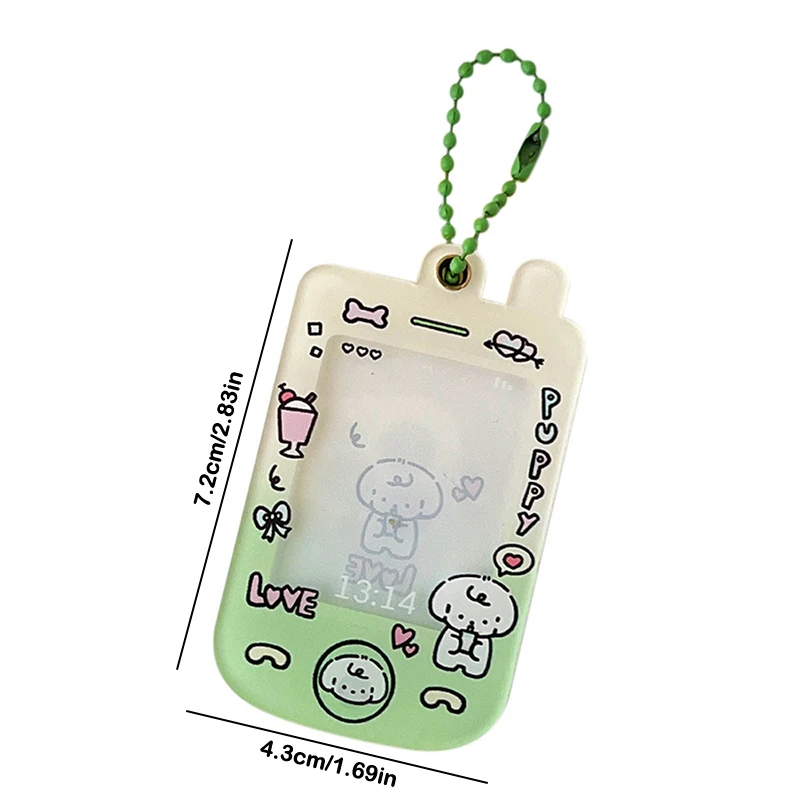 Cartoon Photocard Holder Pendant Phone Shape Key Chain Charms Key Ring Car Bag Decor Christmas Gift