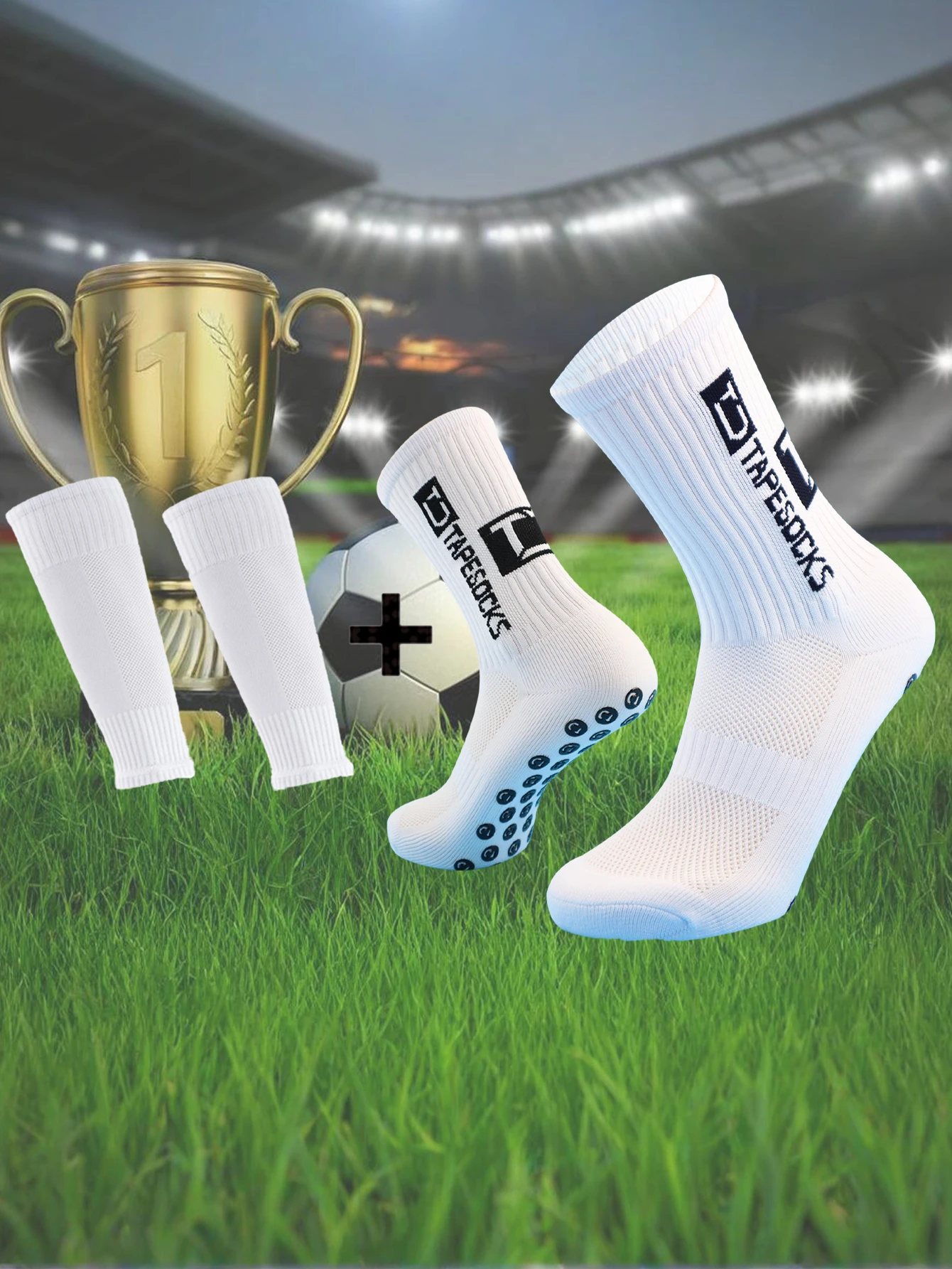 1 set of high-quality adhesive non slip socks and leg guard fixed socks