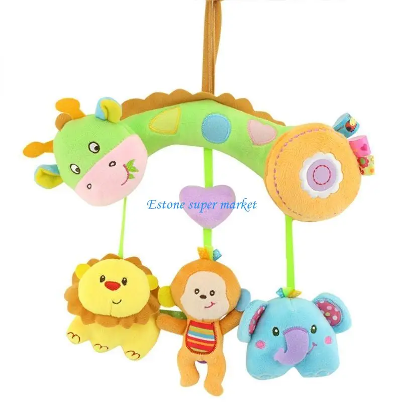 090b pelúcia pendurado chocalhos brinquedo desenhos animados forma animal brinquedos coloridos interativos pai-filho para