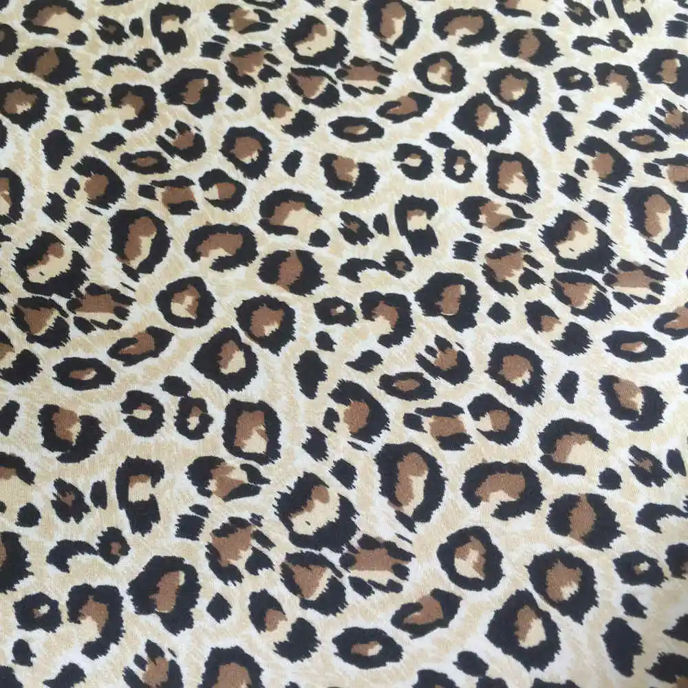 Leopard Print 100% pure nature silk fabric Chinese silk fabric for dress curtains scarf clothing bedding LS0520