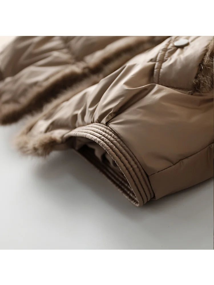 90% White Duck Down Jacket Ladies Warm Puffer Coat Female Vintage Button Thick Parkas Winter Women Real Fox Fur Collar
