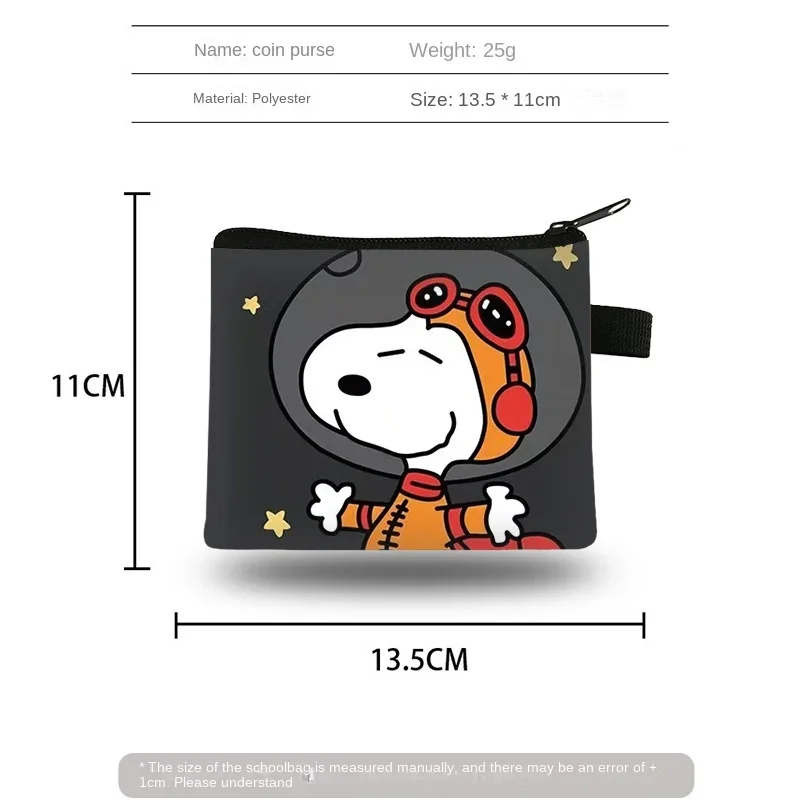 Snoopy Wallet Portable Storage Bag Girl Coin Purse Makeup Bag Boy Cartoon Mini Children Travel Zipper Bag Students Birthday Gift