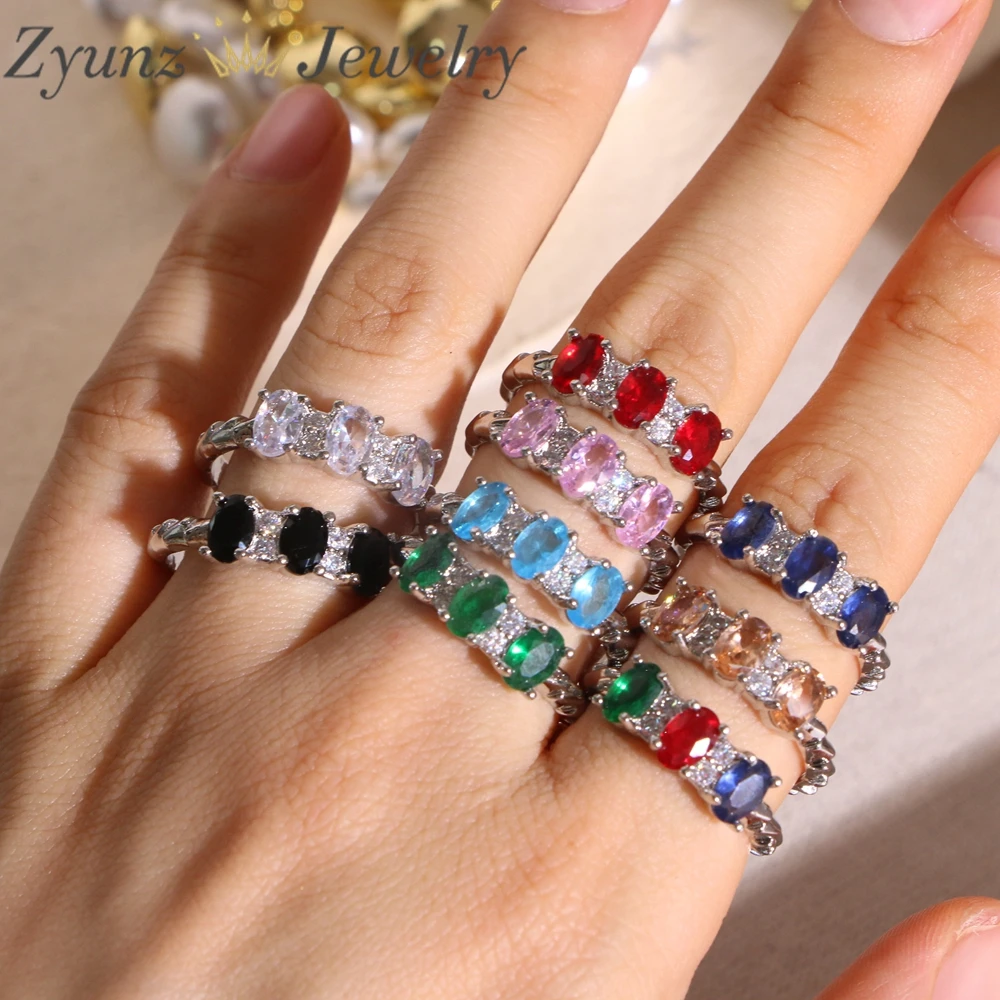 5 Sets, Luxury Bridal Stacking Bangle Ring Sets For Women Silver Color Zircon Wedding Bands Party Jewelry Gift