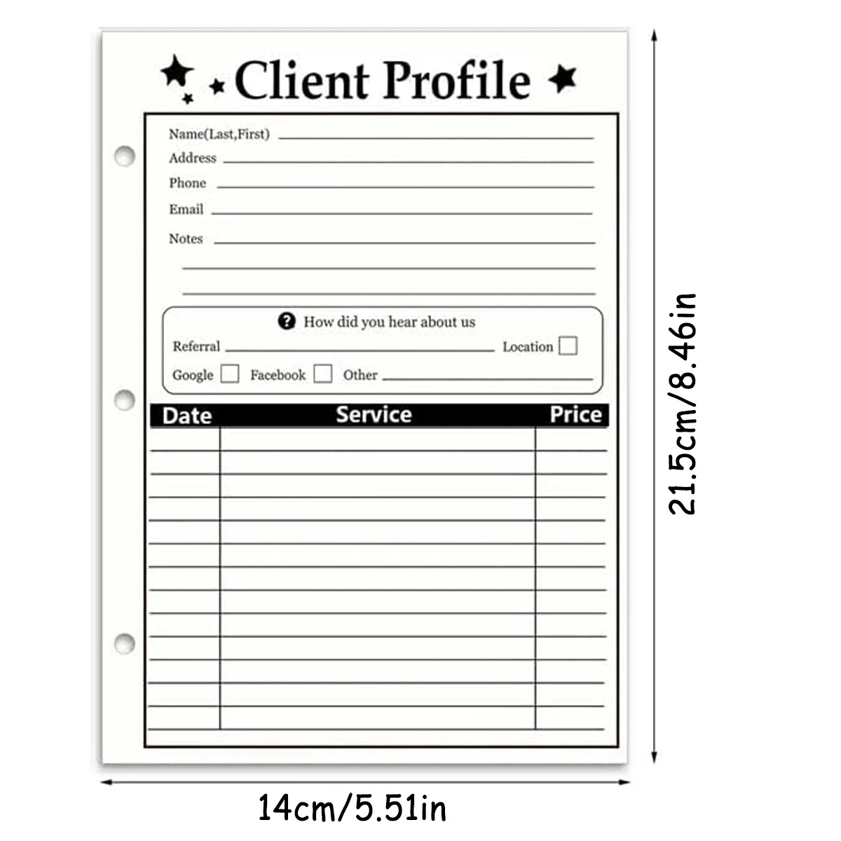 10 قطع من بطاقات بيانات العملاء، بطاقات بيانات العملاء ذات 3 فتحات، مناسبة لمصففي الشعر والصالونات وبطاقات العملاء لبيانات الأعمال السباية. #3