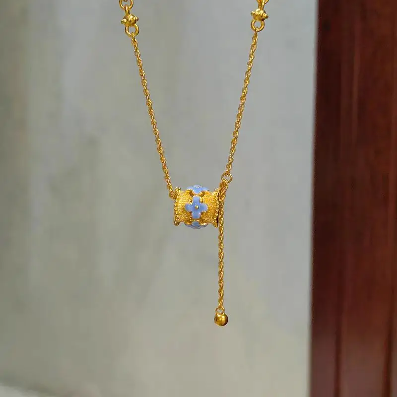 

Chinese Style Simple Classical Women's Necklace Copper Gold-plated Retro Jewelry