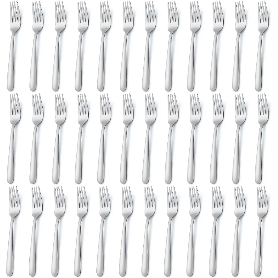 

36Piece Dinner Forks Set 8 inch Stainless Steel Forks Silverware Mirror Polished Fork Set Small Forks for Home Kitchen Restaura