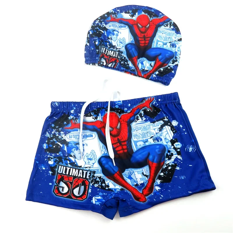 Costume da bagno Spiderman per bambini Disney Cartoon Spiderman Caps pantaloni piatti accessori sportivi all\'ingrosso