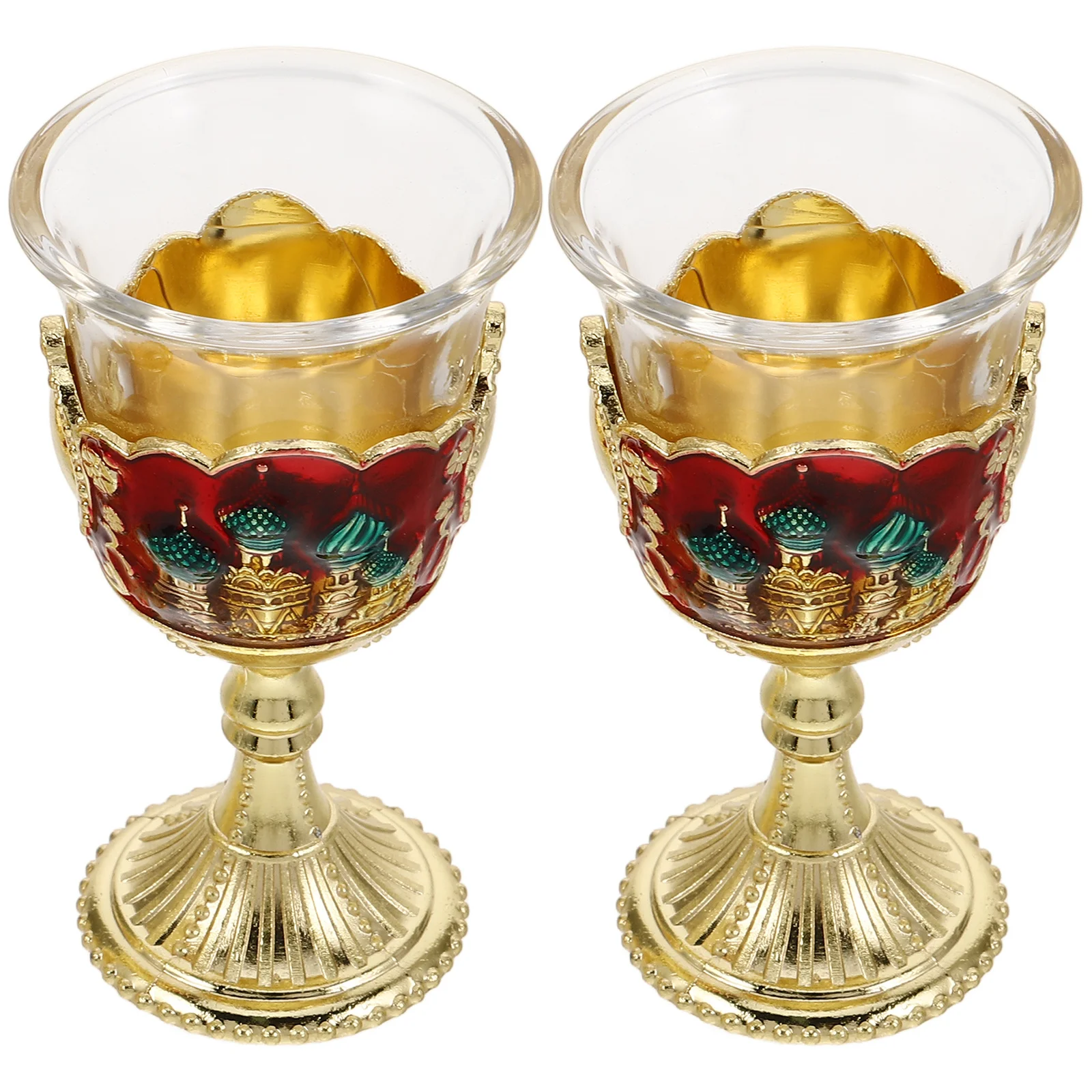 

2 Pcs Decorative Drinking Cup Chinese Chalice Goblet Cups for Wedding Reception Anti-break