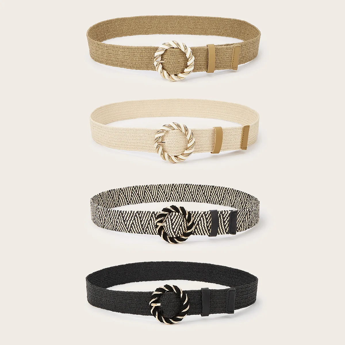 

Новый тканый пояс для женщин, платье в этническом стиле из хлопка и льна в стиле ретро, застежка на талию, декоративный пояс с круглой пряжкой