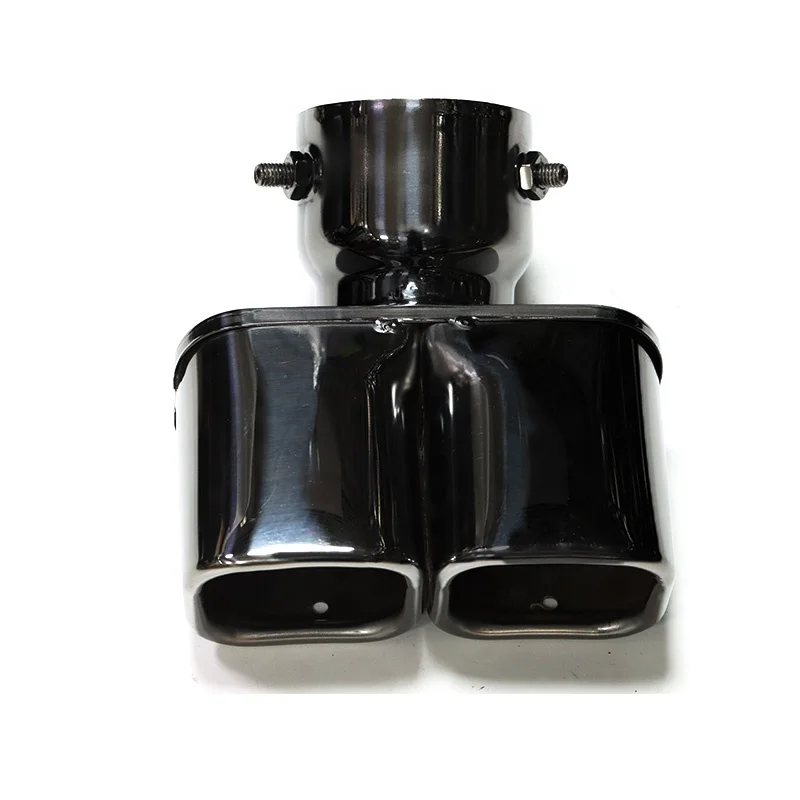 SYPES Universal Stainless Steel 63MM 76MM Double Outlet Exhaust Pipe Square Muffler Tip Universal Square Exhaust Tip