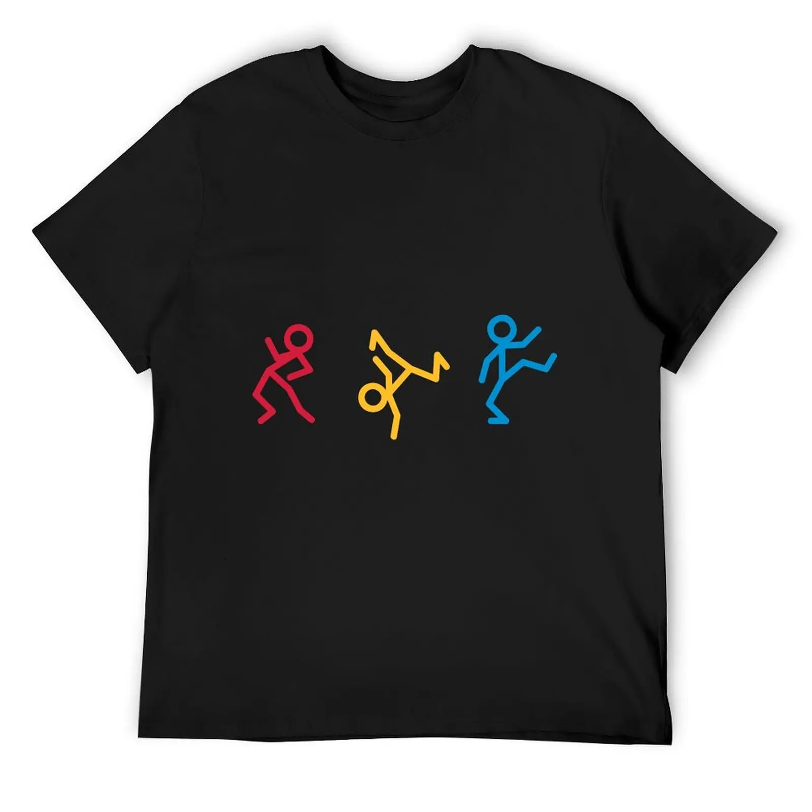 

Dancing Stickmen T-Shirt rapper graphic tees tops blue lock men workout shirt