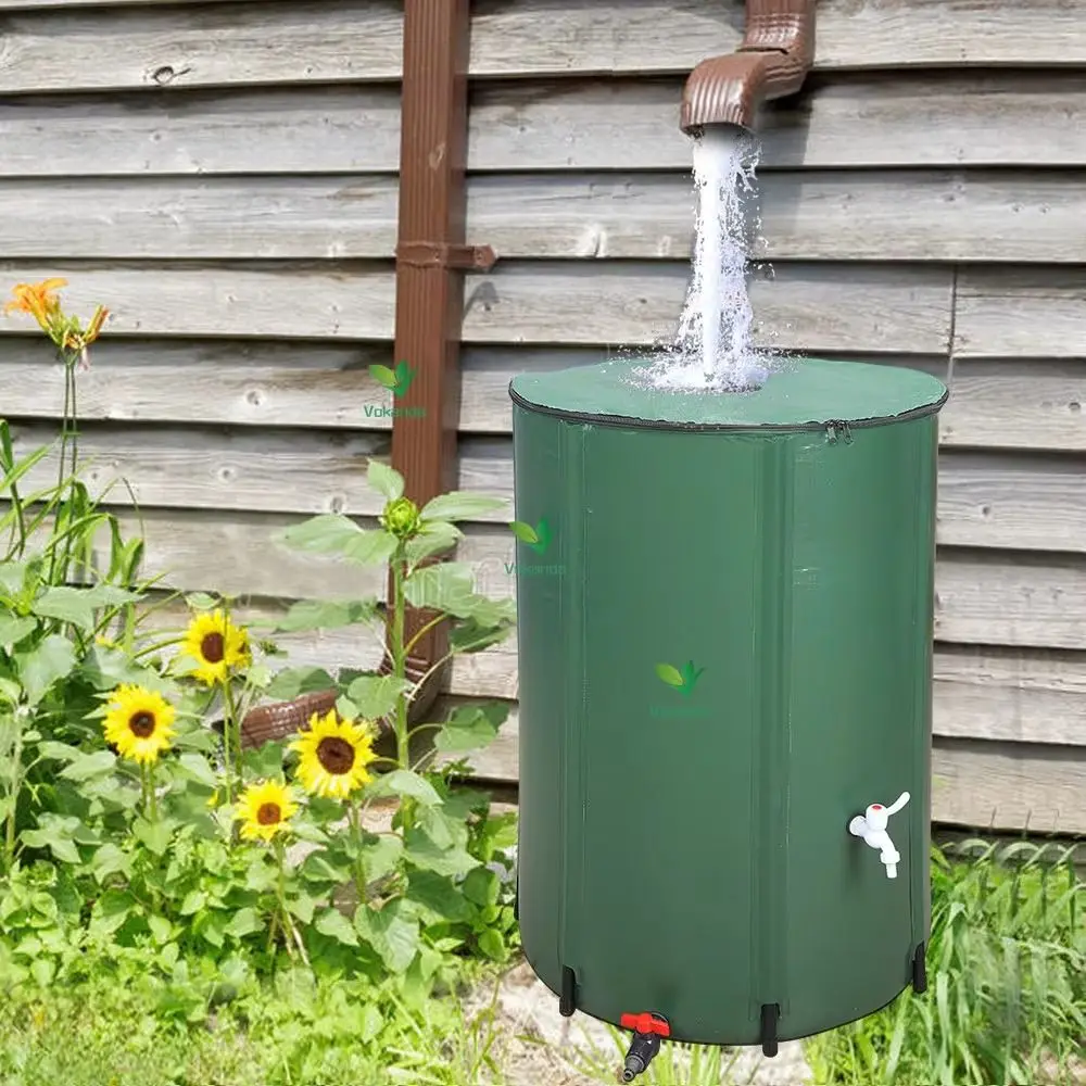 50-500L Collapsible Rain Barrel Waterproof Durable Garden Water Catcher Large Capacity Foldable Water Storage Container