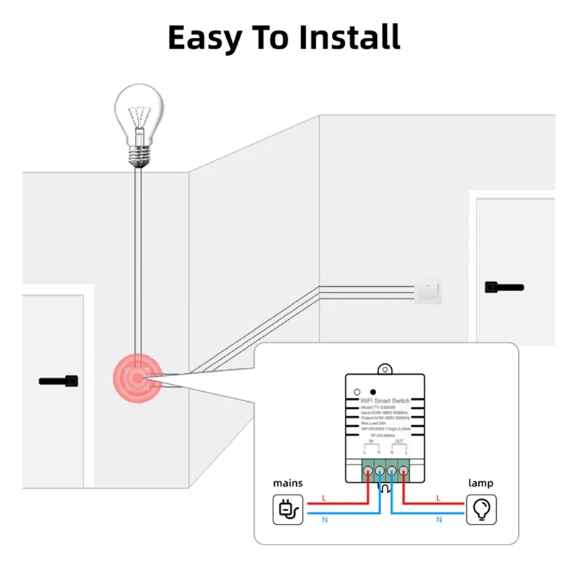 Tuya Smart Wifi Switch DIY Timer+Remote AC 85-265V Wifi Wireless Controller White For Alexa Google Home