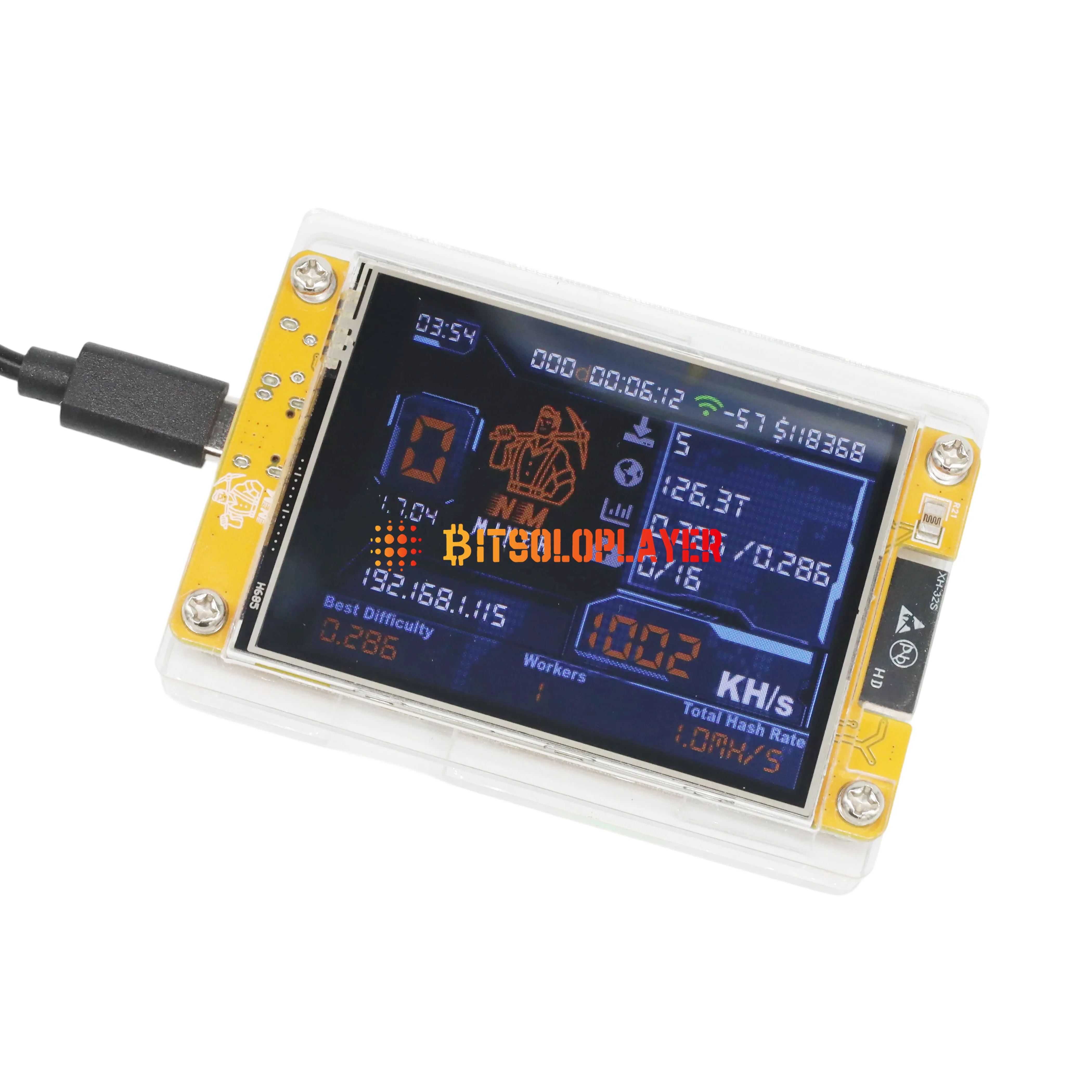 NerdMiner NMminer V2 1010 Kh/s Bitcoin Solo Miner 2.8 inch Smart Display Cryptocurrency Miner