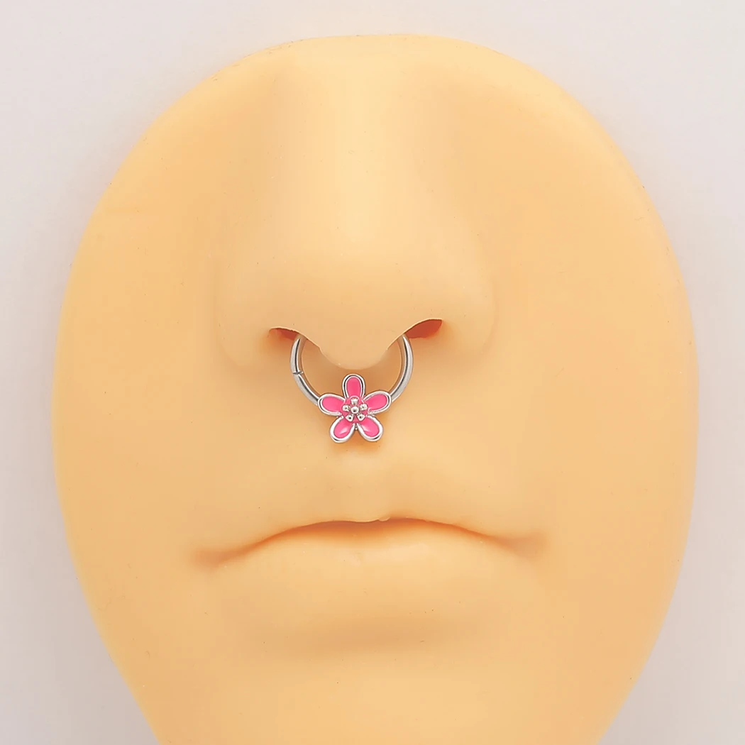 JHJT 16G Septum Nose Piercing Cute Flower Nose Ring Women Body Jewelry